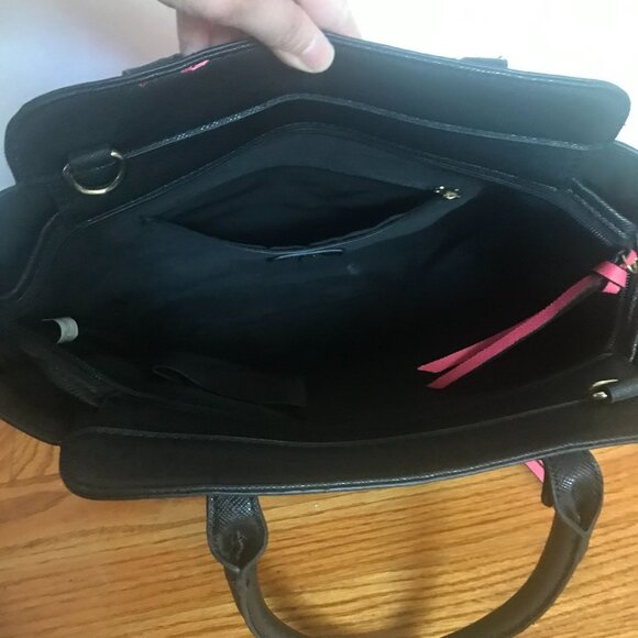 Apt. 9 Pink White Black Color Block Satchel Handbag Purse - Picture 4 of 8